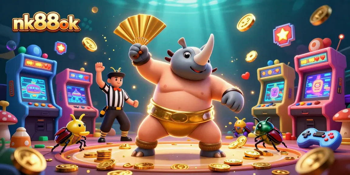 Engaging gameplay featuring nk88ok's quirky characters in an energetic casino-themed scene.
