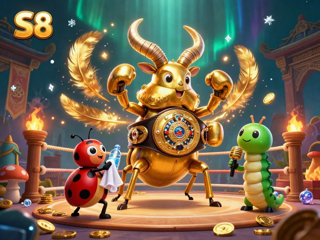 Engage with S8's thrilling casino experience featuring vibrant characters in a dynamic gaming setting.