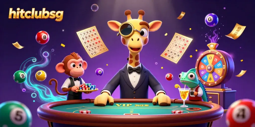 Experience thrilling gaming at hitclubsg with a vibrant 3D casino scene filled with action.