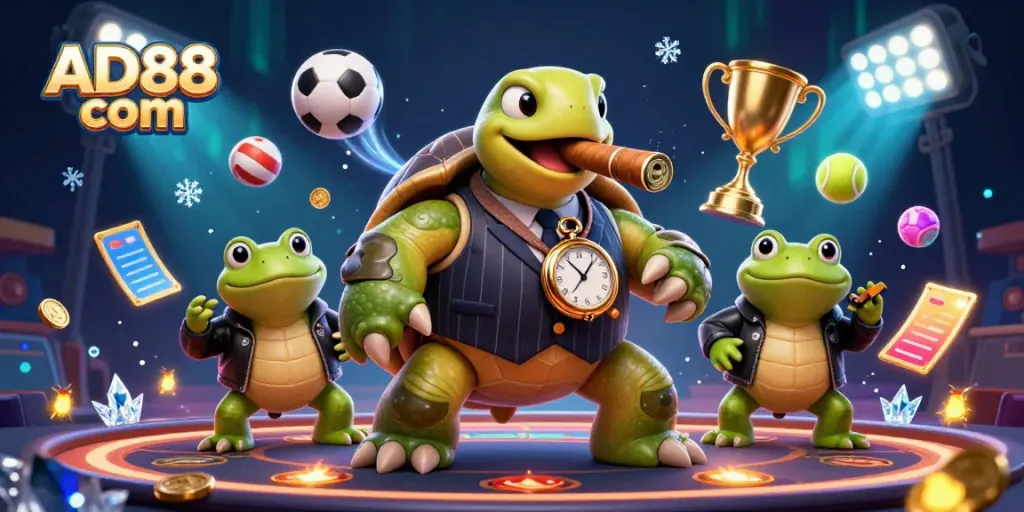 Experience the thrilling action at AD88 com with lively characters and dynamic sports betting elements.