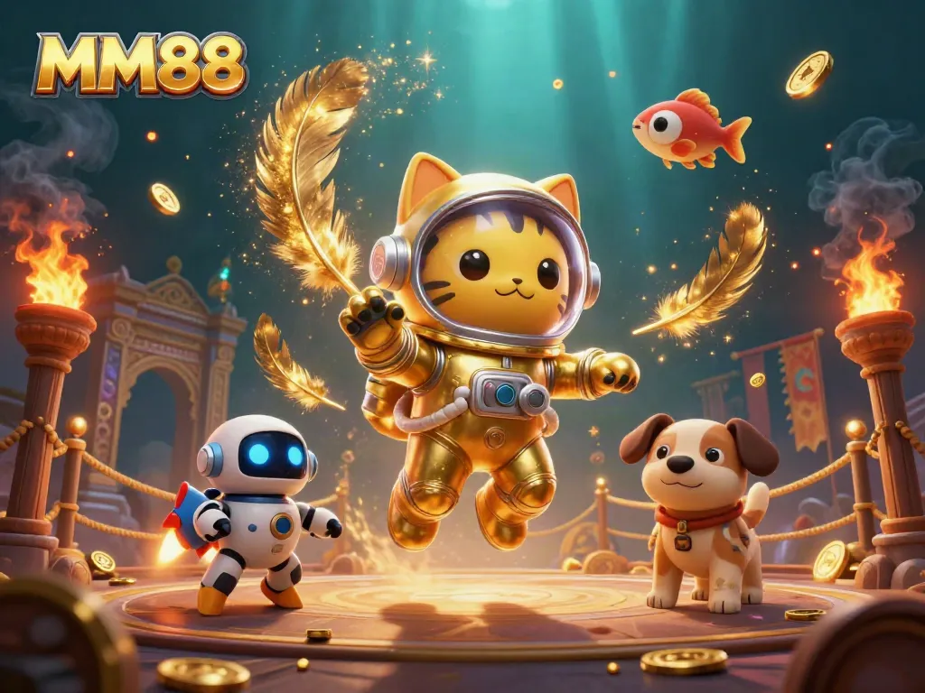Experience thrilling action at MM88 with a vibrant casino illustration showcasing unique characters and gameplay elements.