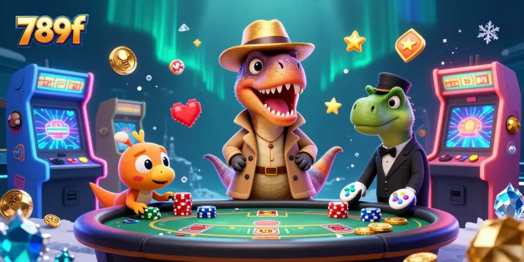 Engage with the thrilling blackjack scene at 789f featuring vibrant characters and dynamic casino elements.