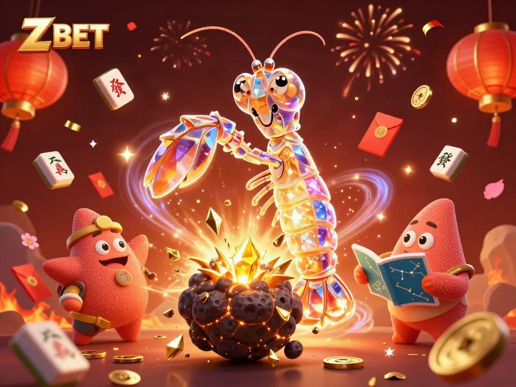 Z BET features a vibrant 3D cosmic samurai scene filled with gems and casino elements, showcasing excitement and action.