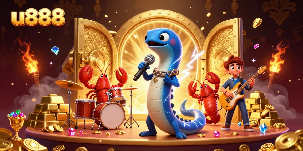 Experience the excitement of u888 with a lively underwater casino scene featuring vibrant characters and treasures.