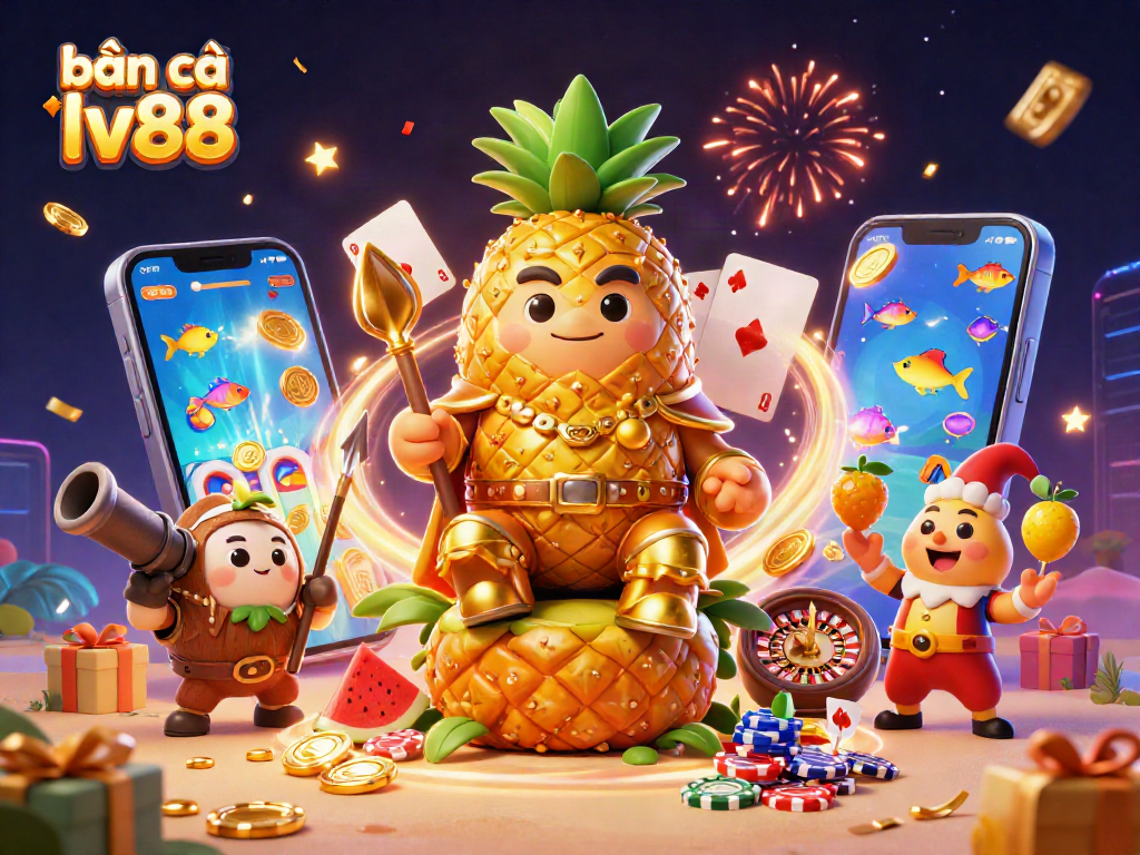 Bắn cá lv88 highlights an exhilarating fish shooting game scene with vibrant characters and dynamic elements.