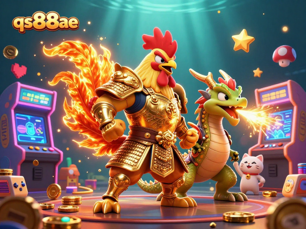 Engage in thrilling gameplay at qs88ae with dynamic scenes of rooster warriors and dragon hatchlings!