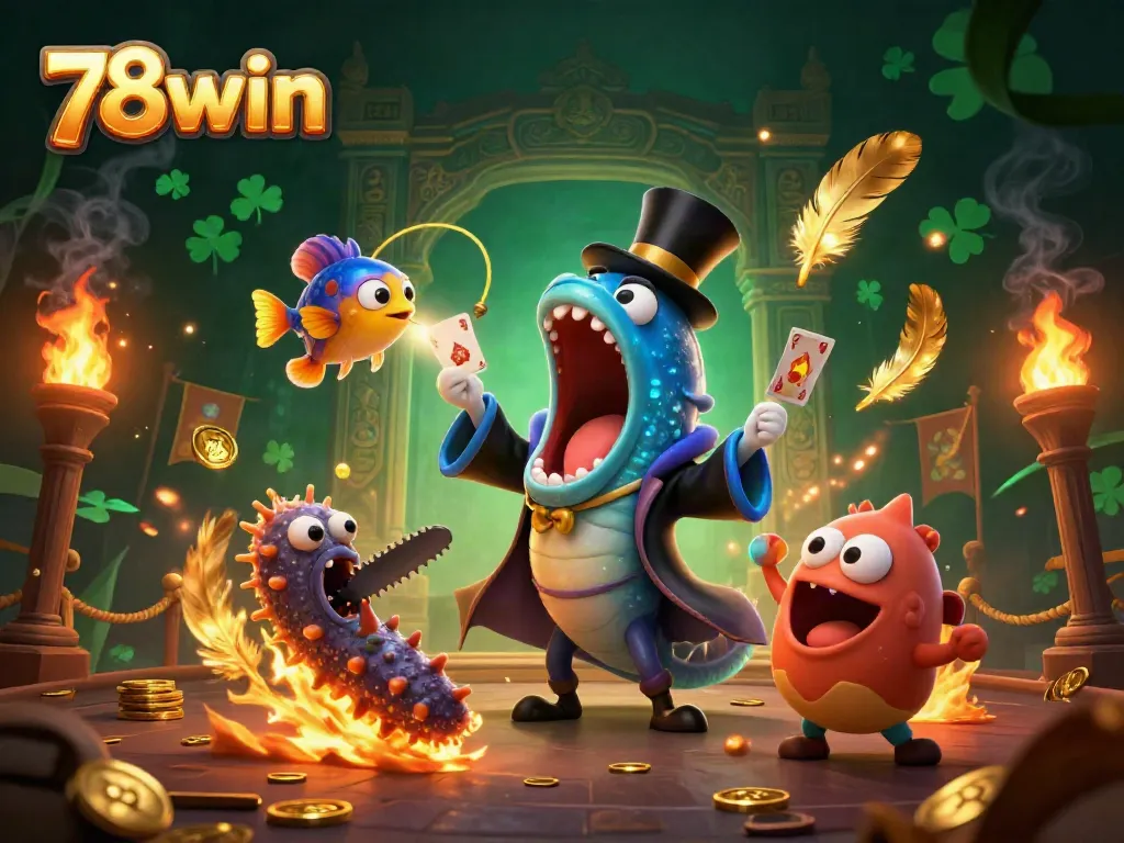 Experience magical moments at 78win with an enchanting deep-sea casino scene featuring vibrant characters.