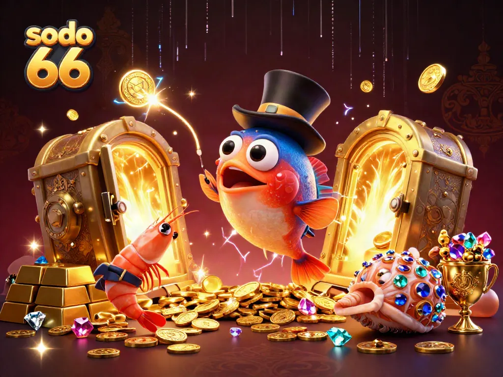 Experience the thrill of sodo 66 with an imaginative underwater casino scene featuring lavish treasures.