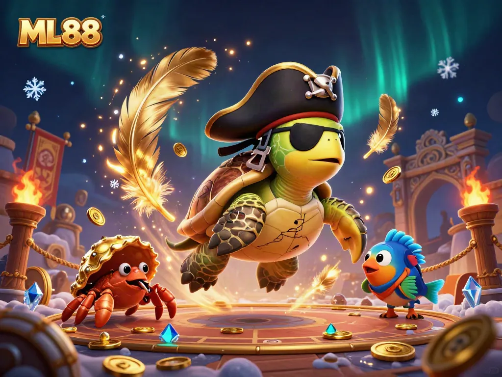 Engage with ML88's vibrant 3D casino illustration featuring exciting characters and dynamic gambling elements.