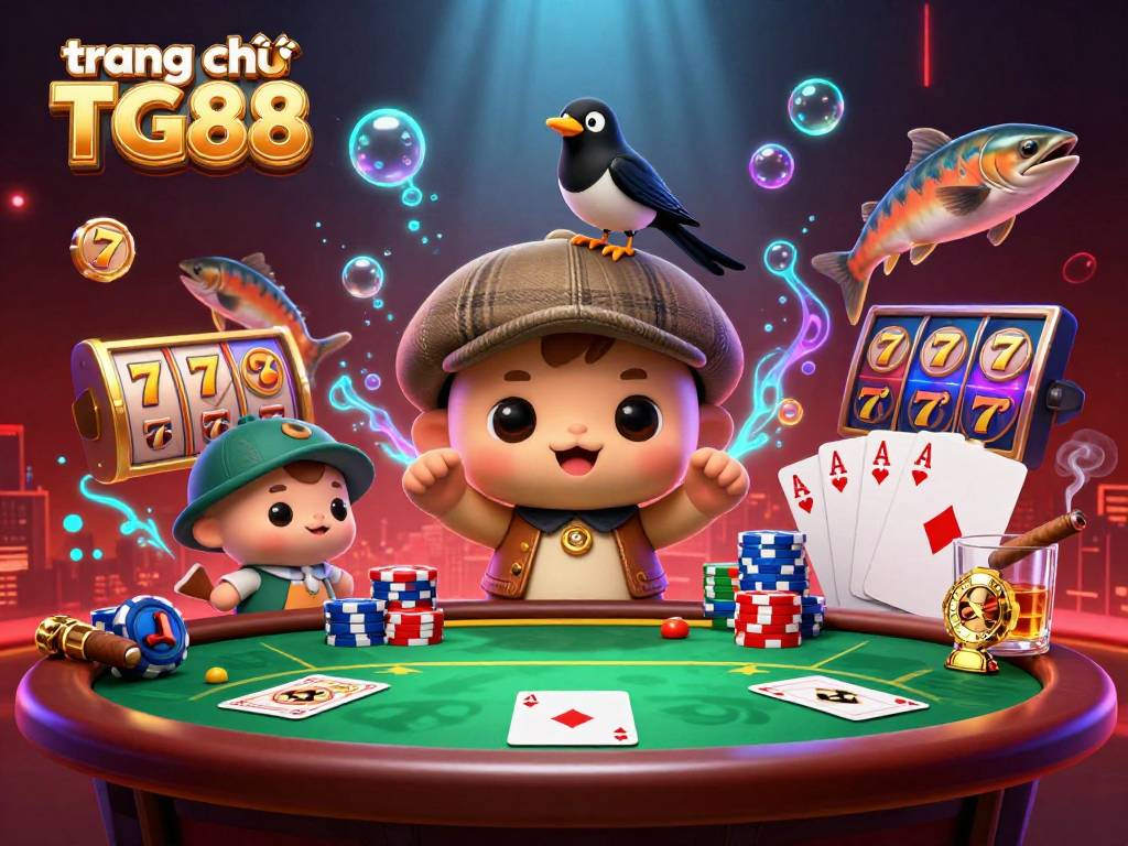 Experience vibrant gaming at trang chủ TG88 with playful cartoon elements and an engaging casino atmosphere.