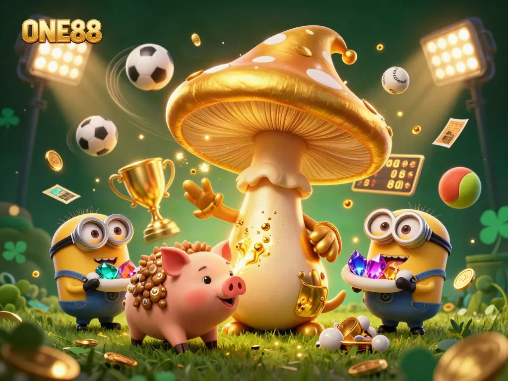 Experience the thrill of ONE88 with a magical twist of treasure hunting in this vibrant casino scene.