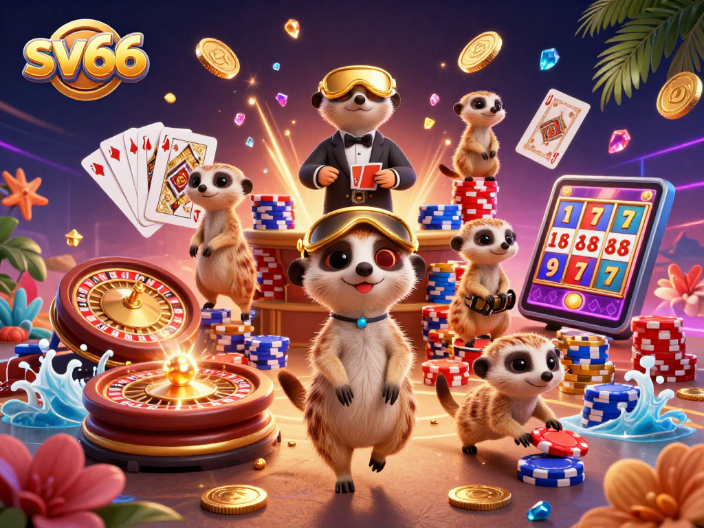 Experience thrilling gameplay at sv66 with charming meerkats managing a lively casino scene.